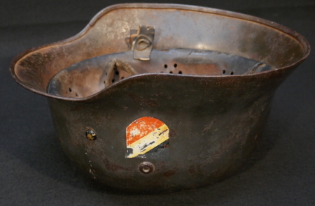 WWII German Airforce Double Decal Luftwaffe Helmet - Possible KIA Helmet - Image 21