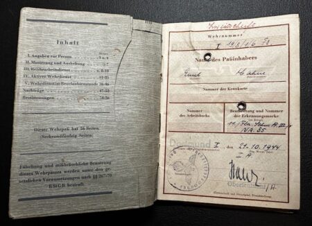 WWII Wehrpass Luftwaffe Leutnant Hahne Flak Abteilung 18 - 8.8cm Flak - Operation Market Garden Holland - RARE - Image 3