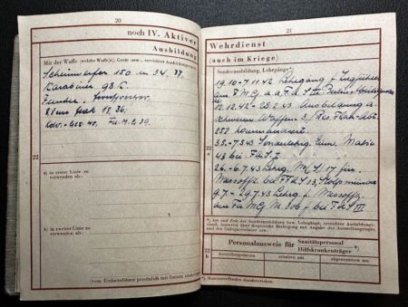 WWII Wehrpass Luftwaffe Leutnant Hahne Flak Abteilung 18 - 8.8cm Flak - Operation Market Garden Holland - RARE - Image 10