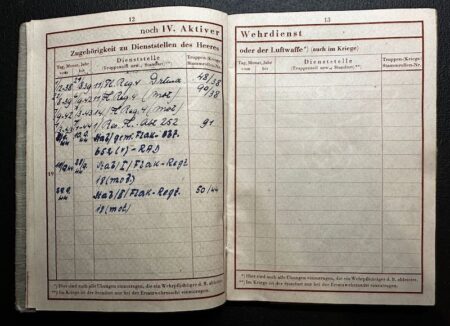 WWII Wehrpass Luftwaffe Leutnant Hahne Flak Abteilung 18 - 8.8cm Flak - Operation Market Garden Holland - RARE - Image 11