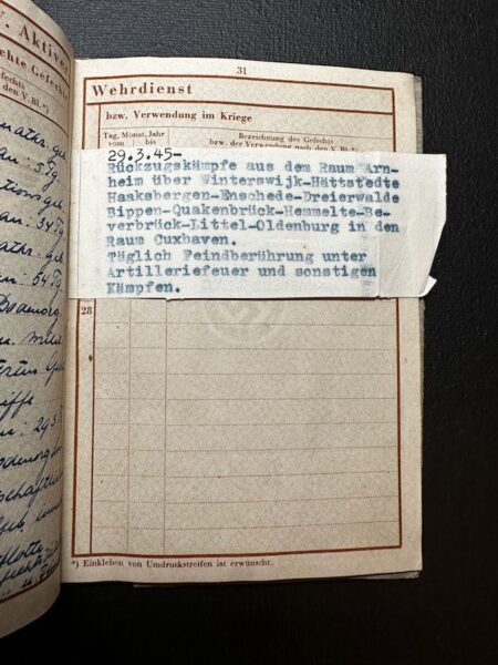 WWII Wehrpass Luftwaffe Leutnant Hahne Flak Abteilung 18 - 8.8cm Flak - Operation Market Garden Holland - RARE - Image 16