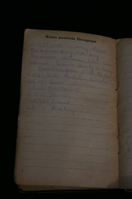 WWII German Waffen SS Pocket Diary SS Soldatenfreund 1944 -SS Unterscharführer Spitzhüttl - SS Panzergrenadier Regiment 20 - 9th SS Panzer Division "Hohenstaufen" - (RESERVED) - Image 13