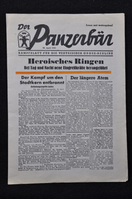 Panzerbär Newspaper - Berlin 1945 - Archive of Walther Ulbricht - Rare - Image 4
