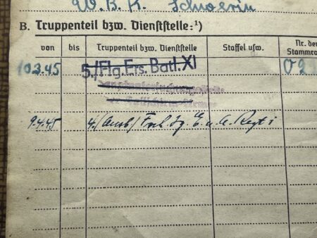 WWII German Soldbuch - FJ Egon Steinhagen - Regiment Kratzert - Battle of Berlin 1945 - Rare - Image 9