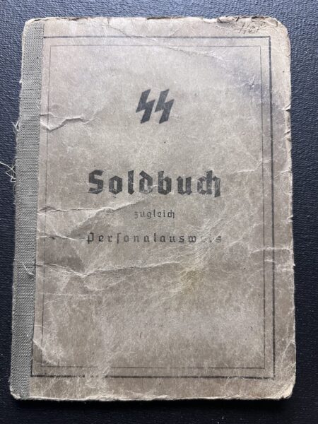 Original Waffen SS Soldbuch - SS Schützen Heine - SS Polizei Grenadier Regiment 1 - Romanian Volksdeutsche - Riga 1944 - Rare!