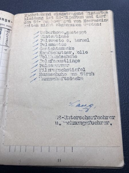 Original Waffen SS Soldbuch - SS Schützen Heine - SS Polizei Grenadier Regiment 1 - Romanian Volksdeutsche - Riga 1944 - Rare! - Image 10
