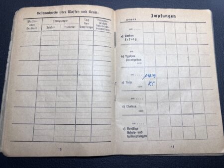 Original Waffen SS Soldbuch - SS Schützen Heine - SS Polizei Grenadier Regiment 1 - Romanian Volksdeutsche - Riga 1944 - Rare! - Image 13