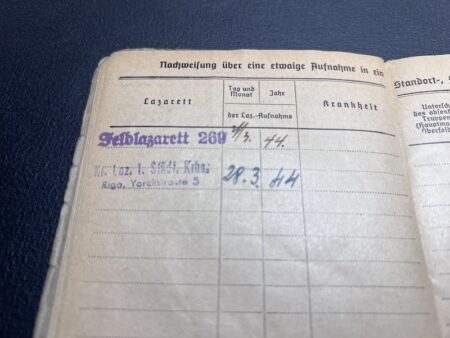Original Waffen SS Soldbuch - SS Schützen Heine - SS Polizei Grenadier Regiment 1 - Romanian Volksdeutsche - Riga 1944 - Rare! - Image 15