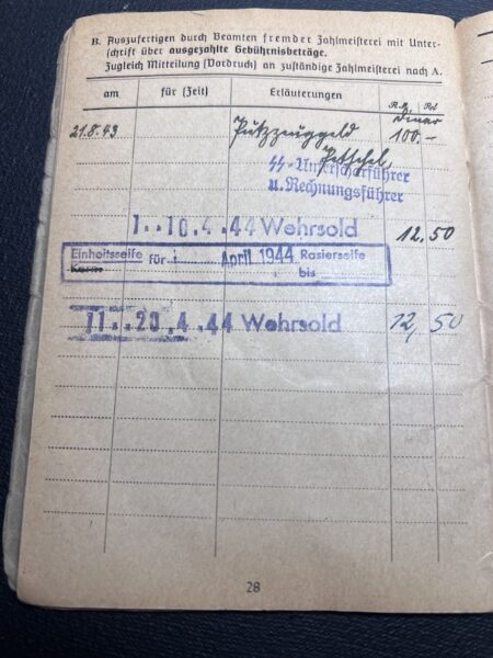 Original Waffen SS Soldbuch - SS Schützen Heine - SS Polizei Grenadier Regiment 1 - Romanian Volksdeutsche - Riga 1944 - Rare! - Image 19