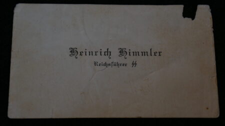 Heinrich Himmler Signed Visitor Card with Dedication (1940) - Extremely Rare - Image 2
