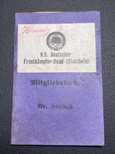WWII German N.S Stahlhelm Bund Grouping - Dr Hennig -Hamburg - Rare Early ID Set! - Image 6