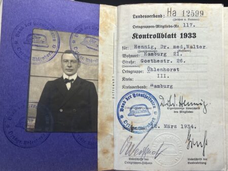 WWII German N.S Stahlhelm Bund Grouping - Dr Hennig -Hamburg - Rare Early ID Set! - Image 7