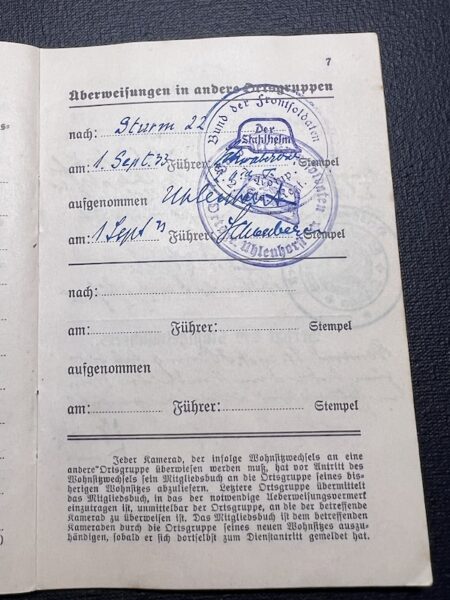 WWII German N.S Stahlhelm Bund Grouping - Dr Hennig -Hamburg - Rare Early ID Set! - Image 11