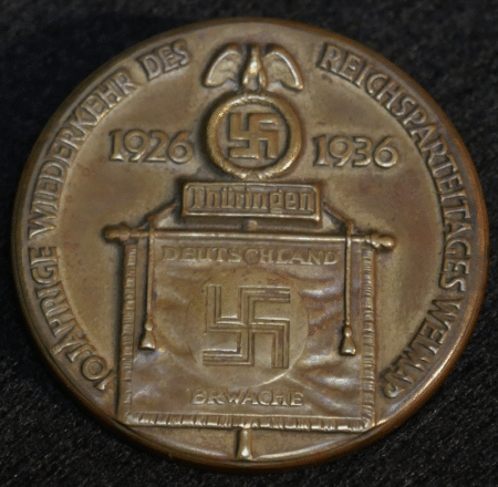 WWII German 10 Year NSDAP Reichsparteitages Weimar 1926-1936 - Deutschland Erwache Standarte - Maker H. WERNSTEIN JENA