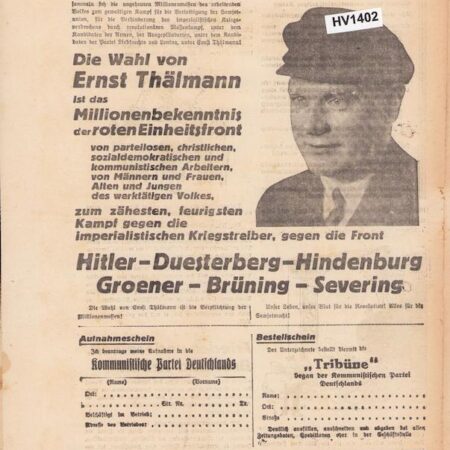 Original KPD 1932 Elections Propaganda - Ernst Thälmann - Red United Front - 4 Pages - Very Rare