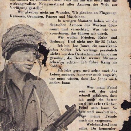 Original WWII US Propaganda for German Soldiers - German 1945 - GI Joe Jones - Rare