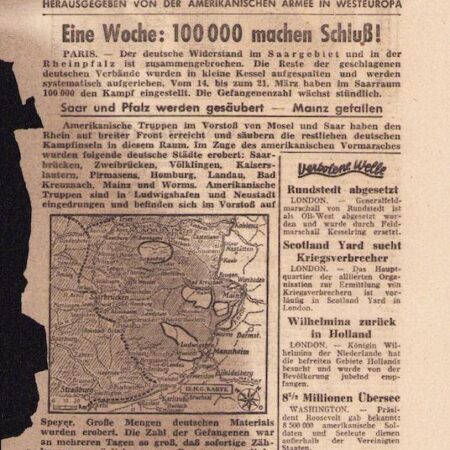 Original WWII US Army Propaganda for German Soldiers - March 7th 1945 - "One week: 100,000 give up!" - Rare