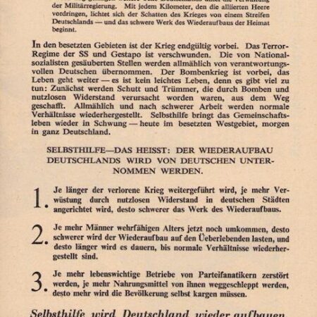 Original WWII Allied Propaganda Leaflet - Fully Translated - Allied psychological warfare - Germany 1945 - Rare