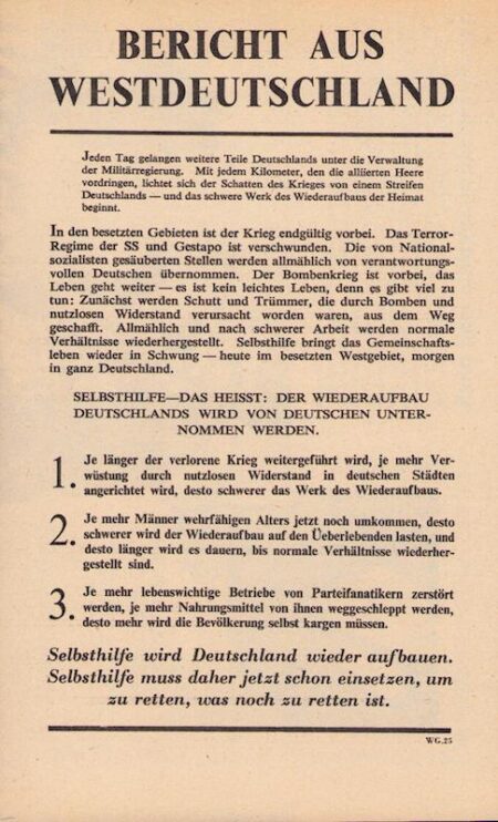 Original WWII Allied Propaganda Leaflet - Fully Translated - Allied psychological warfare - Germany 1945 - Rare
