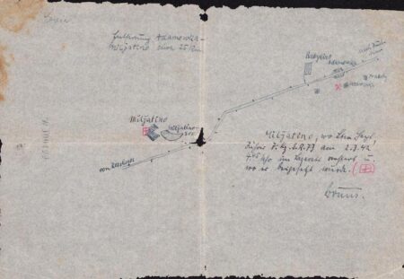 Original WWII German Wehrmacht Officer Death/Burial Map & Death Notice - Red Cross Letter from Gulag - Leutnant Walter Heyl - Schützen Regiment 73 - 19 Panzer Division - Iron Cross Posthumus -  Fully Translated - Very Rare
