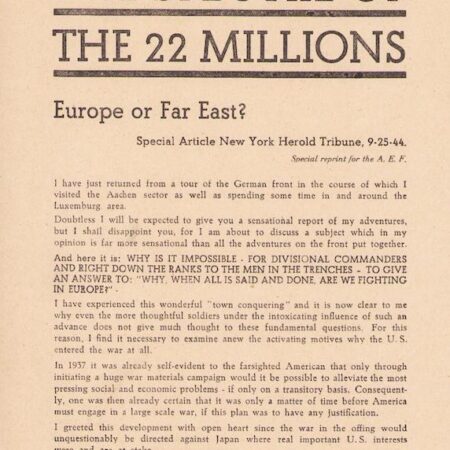Original WWII German Propaganda for US Soldiers in 1944 - Fake News - New York Hearld Article - Very Rare
