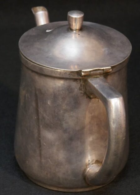 Original WWII German Luftwaffe Silver -  1.L Tea Pot - Luftwaffe Offiziersheim Kaufbeuren - Fliegerhorst Kaufbeuren- Rare - Image 9