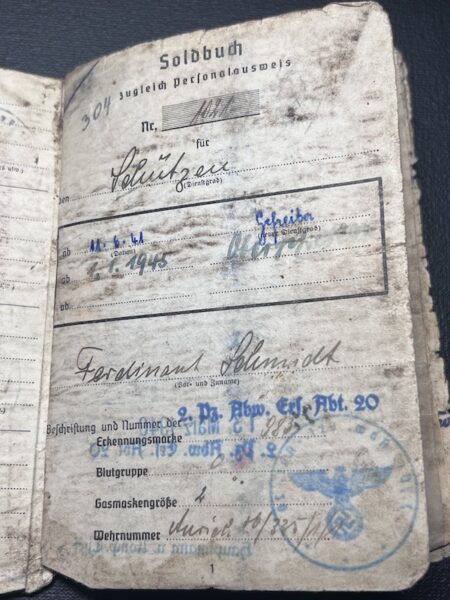 Original WWII German Wehrmacht Soldbuch - Obergefreiter Ferdinand Schmidt - Grenadier Regiment 861 - Image 6