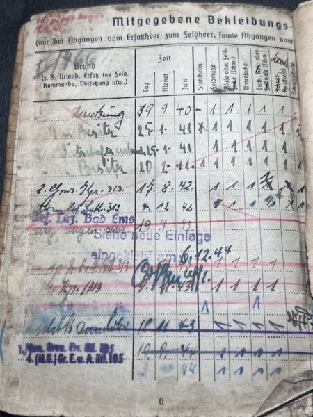 Original WWII German Wehrmacht Soldbuch - Obergefreiter Ferdinand Schmidt - Grenadier Regiment 861 - Image 8