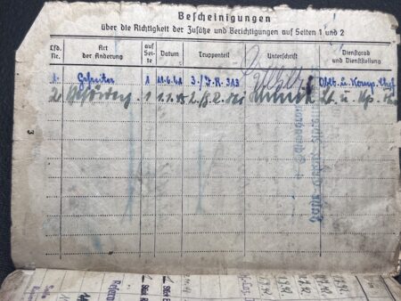 Original WWII German Wehrmacht Soldbuch - Obergefreiter Ferdinand Schmidt - Grenadier Regiment 861 - Image 11