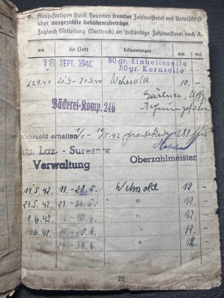Original WWII German Wehrmacht Soldbuch - Obergefreiter Ferdinand Schmidt - Grenadier Regiment 861 - Image 13