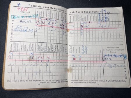 Original WWII German Soldbuch - Feldwebel Paul Specht - Panzer Grenadier Regiment 26 - 24 Panzer Division - Heiligenbeil 1945 - Rare - Image 7