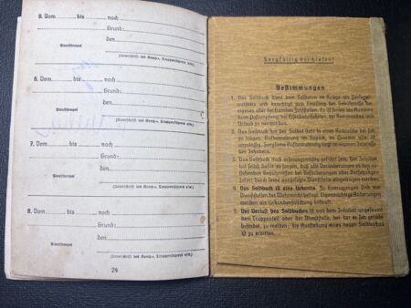 Original WWII German Soldbuch - Feldwebel Paul Specht - Panzer Grenadier Regiment 26 - 24 Panzer Division - Heiligenbeil 1945 - Rare - Image 11