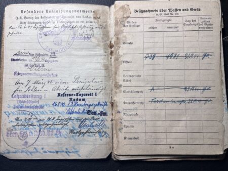 Original WWII German Soldbuch - Oberleutnant Ringel - Italy Milan 1943 -  Grenadier Regiment 216 - 102 Inf Div - Iron Cross First Class - Escaped Pillau 1945 - POW Western Front! - Rare - Image 7