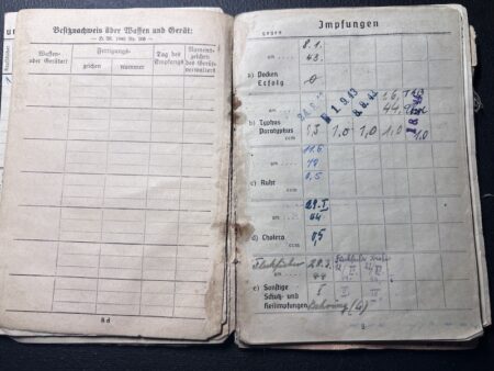 Original WWII German Soldbuch - Oberleutnant Ringel - Italy Milan 1943 -  Grenadier Regiment 216 - 102 Inf Div - Iron Cross First Class - Escaped Pillau 1945 - POW Western Front! - Rare - Image 10