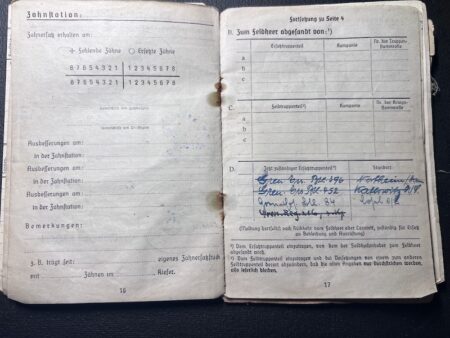 Original WWII German Soldbuch - Oberleutnant Ringel - Italy Milan 1943 -  Grenadier Regiment 216 - 102 Inf Div - Iron Cross First Class - Escaped Pillau 1945 - POW Western Front! - Rare - Image 13