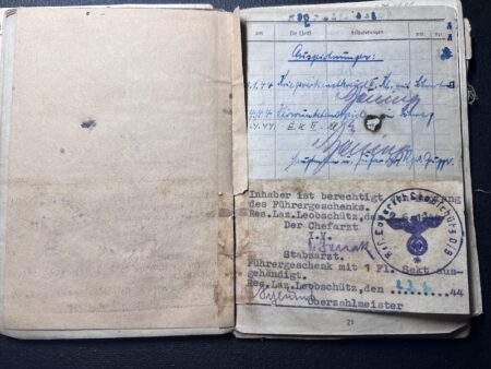 Original WWII German Soldbuch - Oberleutnant Ringel - Italy Milan 1943 -  Grenadier Regiment 216 - 102 Inf Div - Iron Cross First Class - Escaped Pillau 1945 - POW Western Front! - Rare - Image 15