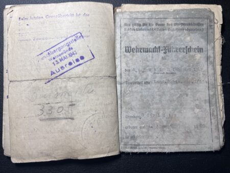Original WWII German Soldbuch - Oberleutnant Ringel - Italy Milan 1943 -  Grenadier Regiment 216 - 102 Inf Div - Iron Cross First Class - Escaped Pillau 1945 - POW Western Front! - Rare - Image 20