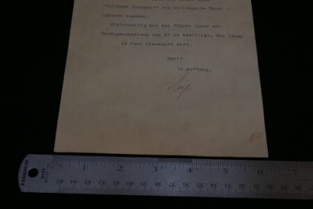 Original WWII German - Congratulatory letter from Adolf Hitler’s office - Berlin Vosstrasse 4 -   Fully Translated - Rare - Image 6