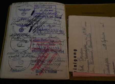 Original WWII German Army Soldbuch - Stabsgefreiter Erich Pormann - 16th Army - Died in Berlin September 1945. - Image 24