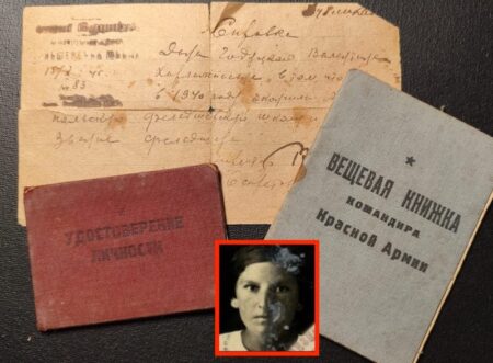 Original WWII Soviet Red Army Female Medical Officers Identity Papers - Senior Lieutenant Gadyatskaya -  137th Infantry Division RKKA -  Archive Research / Photo - Rare!