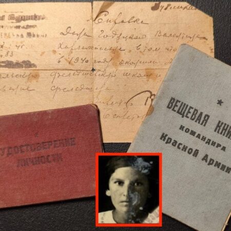 Original WWII Soviet Red Army Female Medical Officers Identity Papers - Senior Lieutenant Gadyatskaya -  137th Infantry Division RKKA -  Archive Research / Photo - Rare!