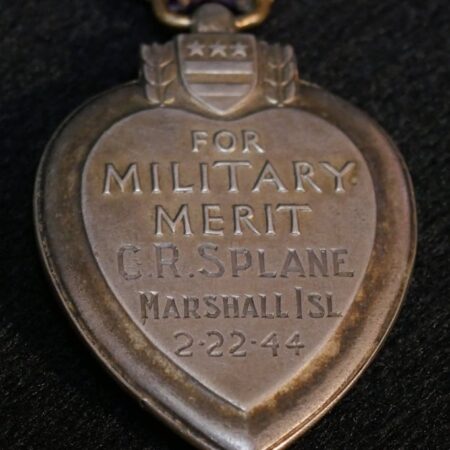 Original WWII Purple Heart - Pfc C R Splane - USMCR - Battle of Enewetak Atoll - Wounded in Action