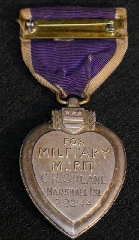 Original WWII Purple Heart - Pfc C R Splane - USMCR - Battle of Enewetak Atoll - Wounded in Action - Image 4