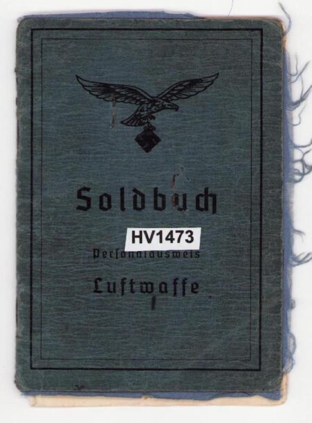 Original WWII Luftwaffe Soldbuch - Stabsintendant Otto Heine - Truppensonderdienst (TSD) - Kampfeinheit Tietze April 1945 - Image 3