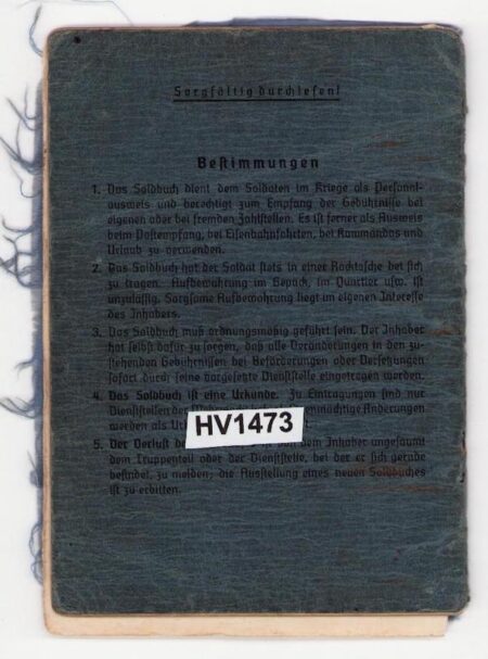 Original WWII Luftwaffe Soldbuch - Stabsintendant Otto Heine - Truppensonderdienst (TSD) - Kampfeinheit Tietze April 1945 - Image 4