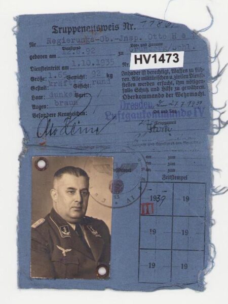 Original WWII Luftwaffe Soldbuch - Stabsintendant Otto Heine - Truppensonderdienst (TSD) - Kampfeinheit Tietze April 1945 - Image 5