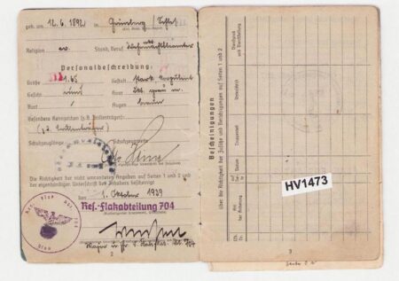 Original WWII Luftwaffe Soldbuch - Stabsintendant Otto Heine - Truppensonderdienst (TSD) - Kampfeinheit Tietze April 1945 - Image 7