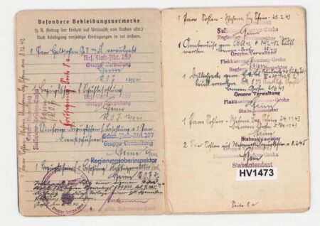 Original WWII Luftwaffe Soldbuch - Stabsintendant Otto Heine - Truppensonderdienst (TSD) - Kampfeinheit Tietze April 1945 - Image 9