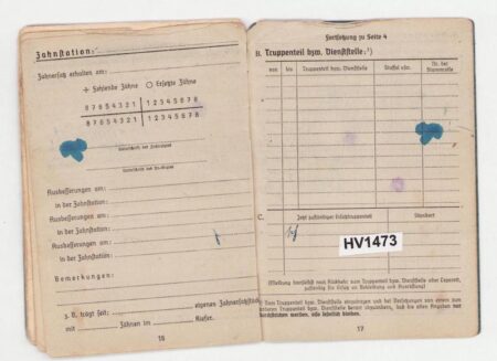 Original WWII Luftwaffe Soldbuch - Stabsintendant Otto Heine - Truppensonderdienst (TSD) - Kampfeinheit Tietze April 1945 - Image 15