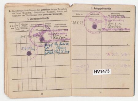 Original WWII Luftwaffe Soldbuch - Stabsintendant Otto Heine - Truppensonderdienst (TSD) - Kampfeinheit Tietze April 1945 - Image 16